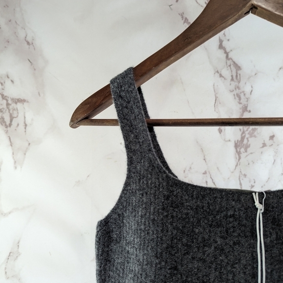 Everlane Tank Top Women Gray Cozy Stretch Cami Sweater Crop Wool Yak - Picture 3 of 10